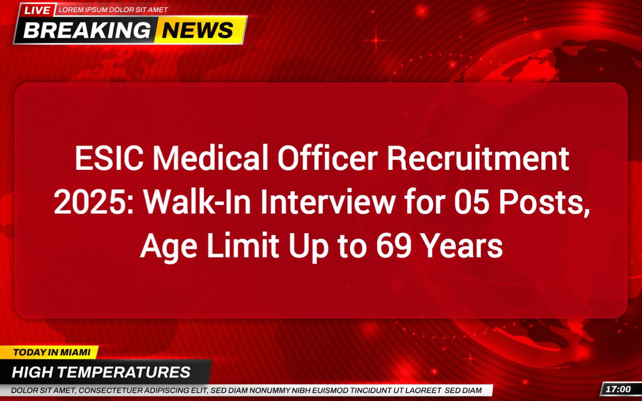ESIC Medical Officer Recruitment