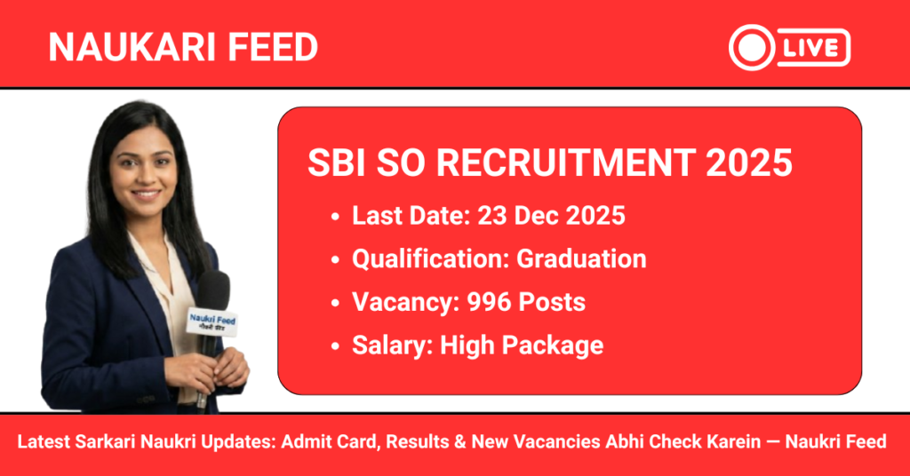 SBI SO Recruitment 2025
