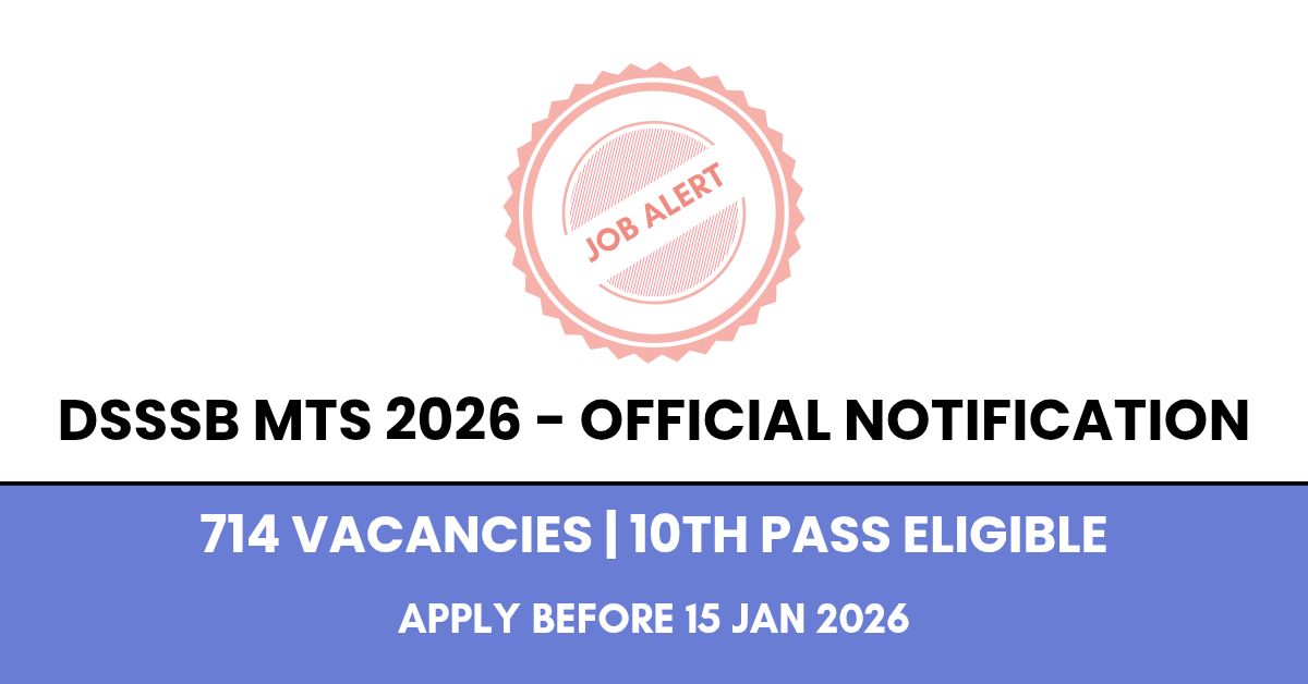 DSSSB MTS Recruitment 2026