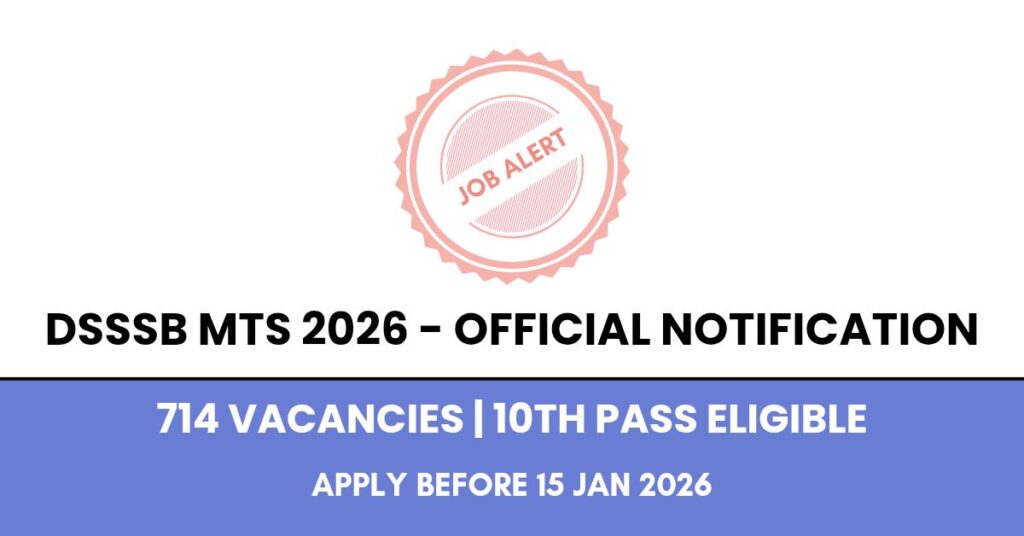 DSSSB MTS Recruitment 2026