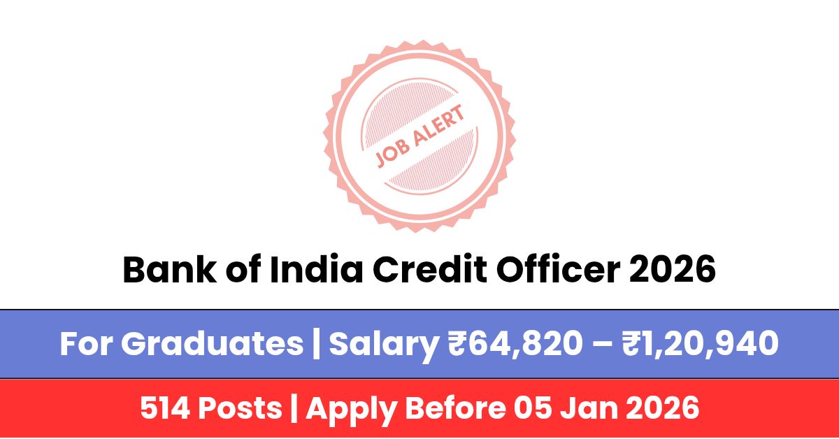 Bank of India Credit Officer Recruitment 2026